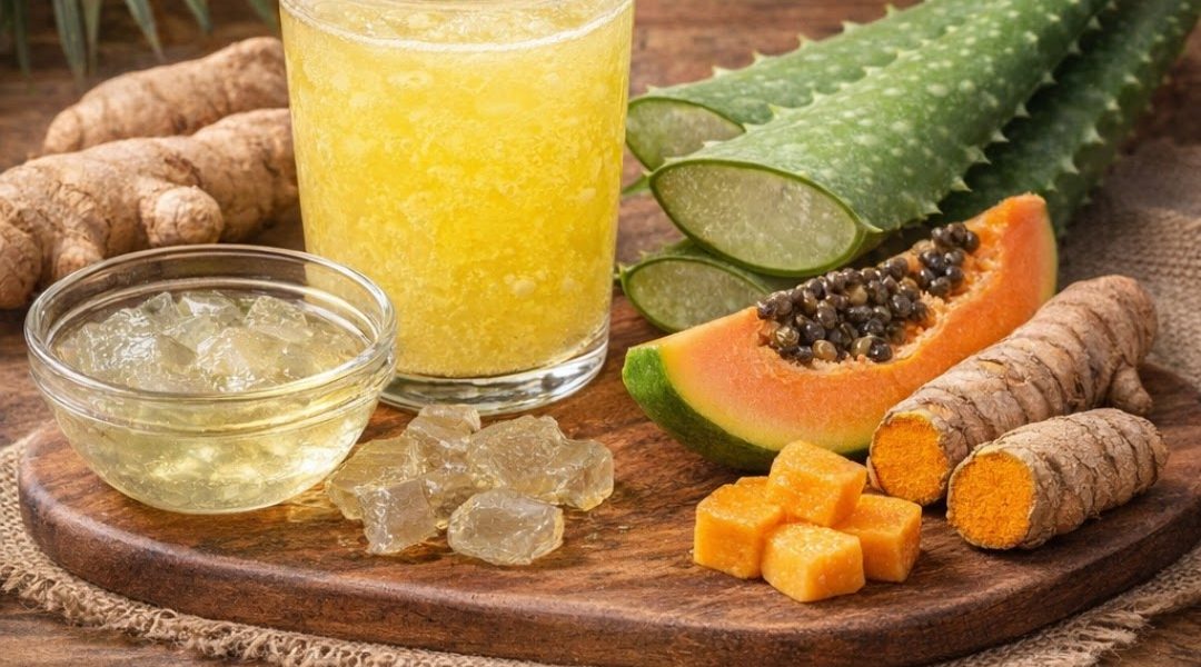 How to Prepare Aloe Vera, Ginger, and Turmeric Juice for an Inflamed Colon and Joint Pain